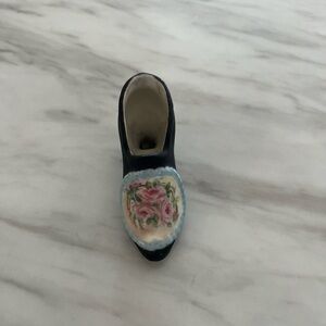 Vintage porcelain shoe with floral design